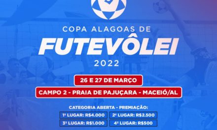 Mês de março trará a Copa Alagoas de Futevôlei para movimentar o cenário esportivo